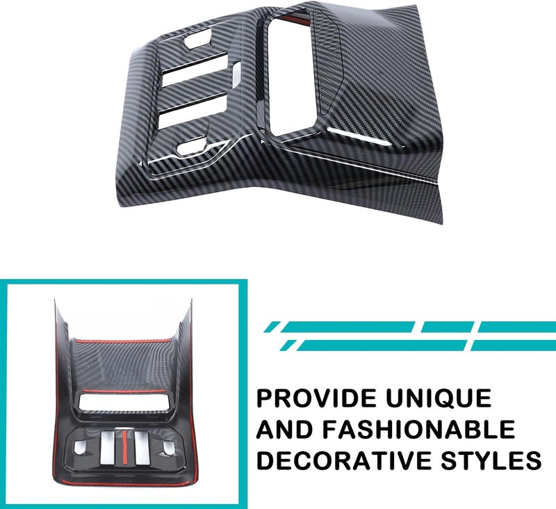 Hudiriy Rear Air Vent Outlet Panel Anti Kick Cover Compatible with BMW X3 2025 2026 Interior Rear Row Air Conditioning Vent Cover Center Console Protector Panel Trim Cover (Carbon Fiber Pattern) - Image 4